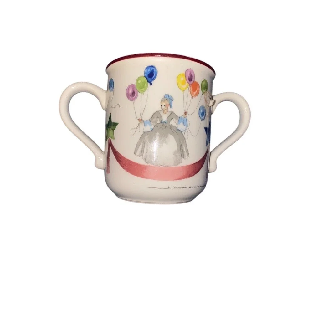 Villeroy & Boch Le Cirque Childrens Double Handled Cup Mug White Vintage